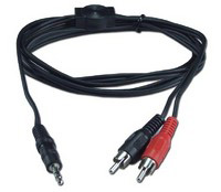 adaptateur audio jack male 3.5mm vers RCA stereo