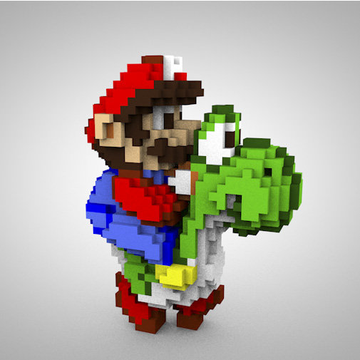 impression 3d personnage jeu video 2d - Super Mario