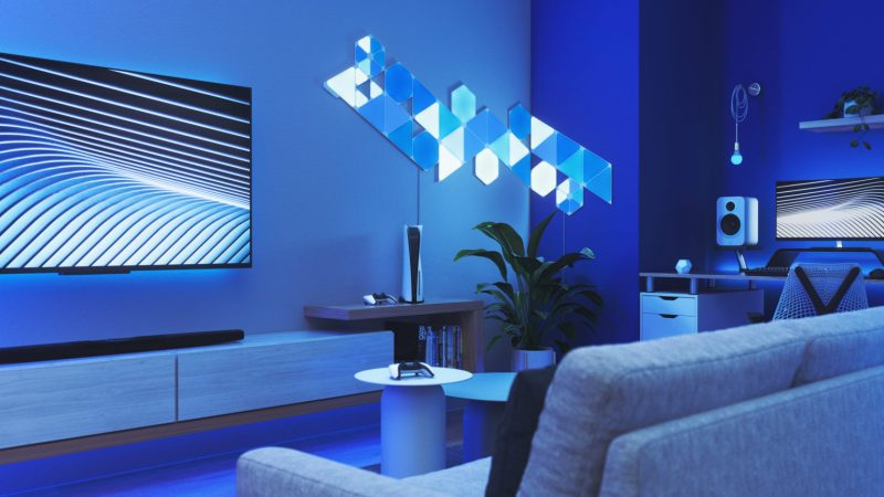 gaming room - test panneaux LED Nanoleaf Canvas